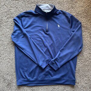 Johnnie O Long Sleeve Quarter-Zip Pullover Navy Size Large Men's Golf Office